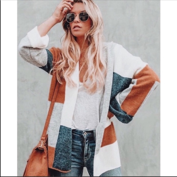 Vici Jersey Girl Colorblock Cardigan - Picture 2 of 6